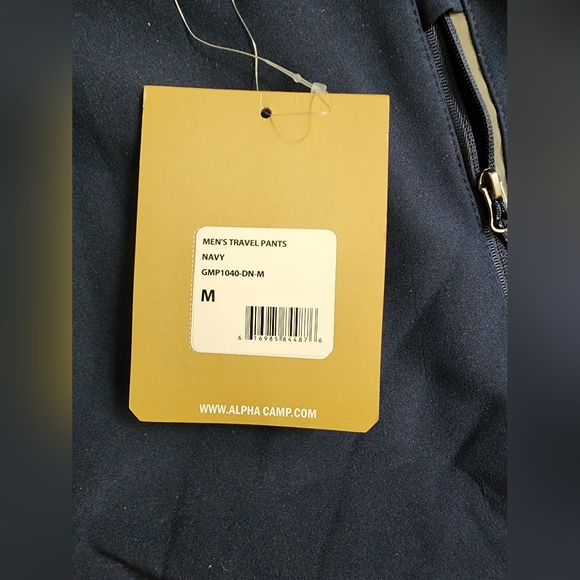 $79 NWT Men M Alpha Camp Travel Pants Water Wind Resistant Fleece Lined Hiking - Picture 6 of 14